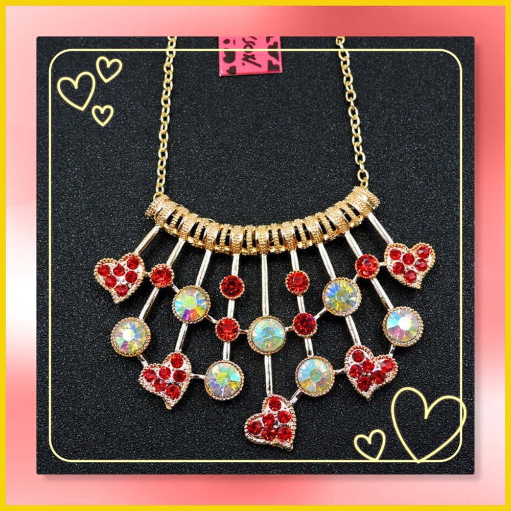 💚Betsey Johnson Rhinestone Necklace💛 - Picture 3 of 7